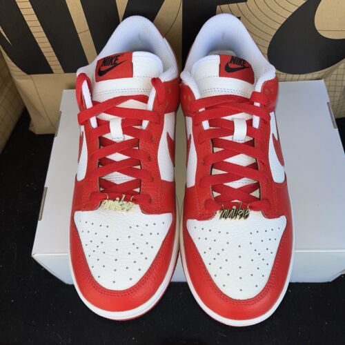 NEW Nike Dunk Low By You Premium Leather Red FJ2253-901 Mens Sz 8, Women’s 9.5 - Picture 3 of 7