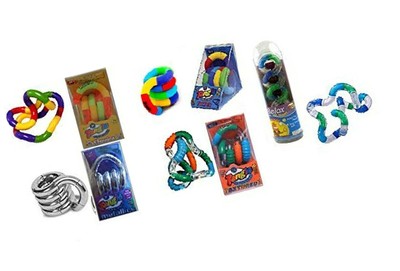 Set of 5 Tangle Fidget Toys Original Metallic Textured Relax and Therapy by Tangle Toys Tangle Creations