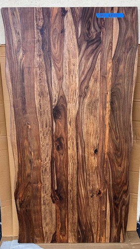 SM7-6835 Live edge sheesham wood dining table (with wood legs included)