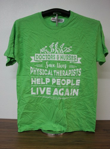 FISICOTERAPISTI AIUTANO LE PERSONE A VIVERE DI NUOVO - T-Shirt Large,Verde - Foto 2 di 5