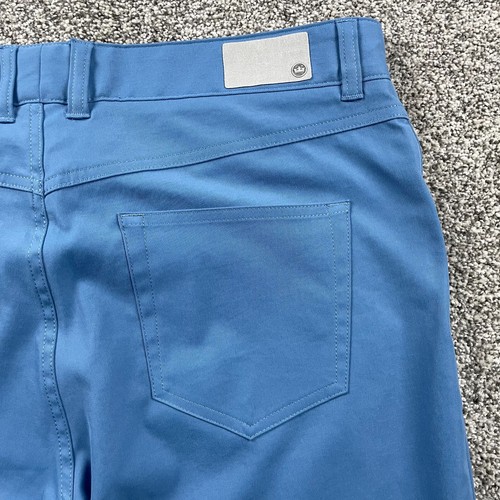 Pantalones Peter Millar Hombre 36 Azul EB66 Performance 5 Bolsillos Chino Poliéster Golf - Imagen 14 de 15