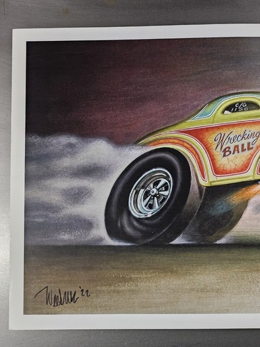 Póster fuera de impresión firmado por Keith WEESNER de colección WILLYS GASSER Hot Rod Drag Racing - Imagen 4 de 8