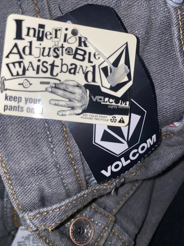 NEW Volcom Roadhouse Jeans Bootleg pants boys youth gray Size 5 - Picture 22 of 23