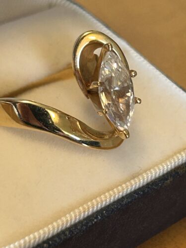Anillo de moda para mujer de oro 14k/circonita cúbica talla 8,5 - Imagen 3 de 7