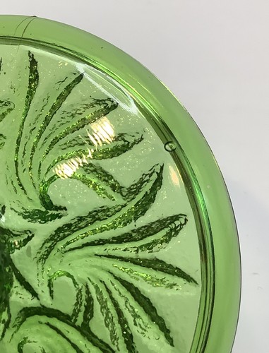 MCM L.E. Smith Green Sandscroll Glass Candlestick Holder Vintage 1960’s - Picture 5 of 7