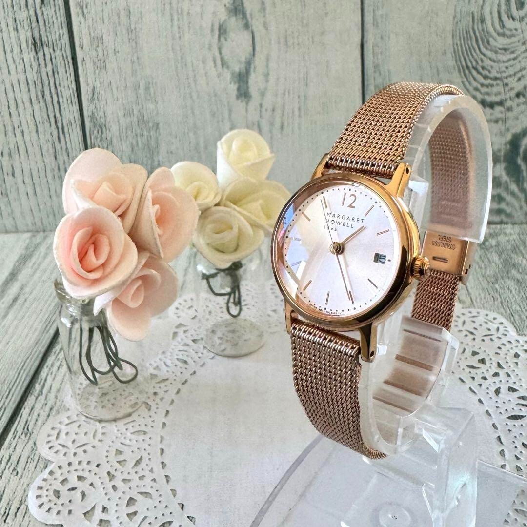 【美品】MARGARET HOWELL 腕時計 ゴールド ラウンド ピンク調 MARGARET HOWELL Watch Pink Gold Round Used From Japan Check
