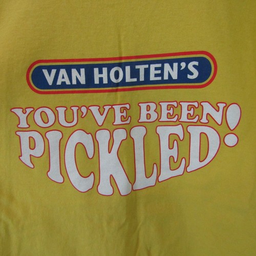 Van Holten's Pickle in-a Pouch T-Shirt Men's Size 2XL Yellow XXL Graphic Tee - Picture 2 of 10