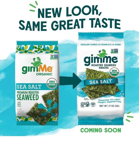 Gimme - Sale Marino - 20 pezzi - Fogli di alghe arrostite biologiche - Keto, Vegan, Glut - Foto 2 di 6