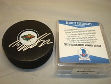 Nino Niederreiter Signed Minnesota Wild Hockey Puck Autograph Beckett BAS COA 1A