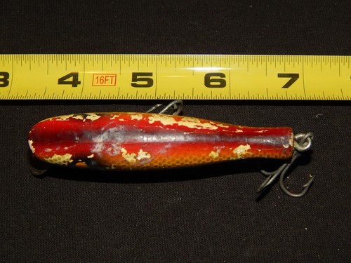 Esca da Pesca Paw Paw Pike 3 1/4" Legno Vintage Crankbait - Foto 3 di 5