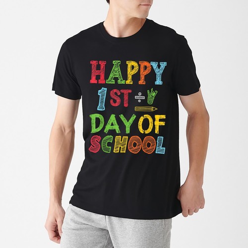Back To School Teacher Student Happy First Day Of School T Shirt Men Women New - Picture 3 of 9