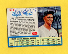 1962 Post Roger Maris #6 New York Yankees Hand Trimmed G/VG Marked Front