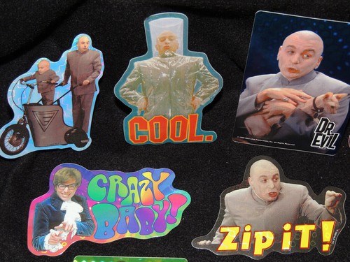 Austin Powers Aufkleber Serie 1 Komplettsatz 13 - 1999 Die-Cut Prismatic RAR - Bild 2 von 5