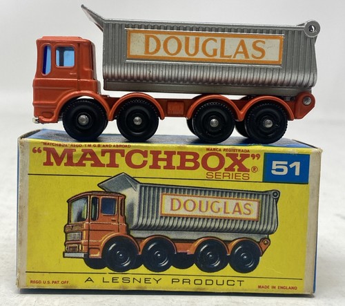 Matchbox Moko Lesney Boxed No 51 8 Wheel Tipper "Douglas" - Picture 1 of 14