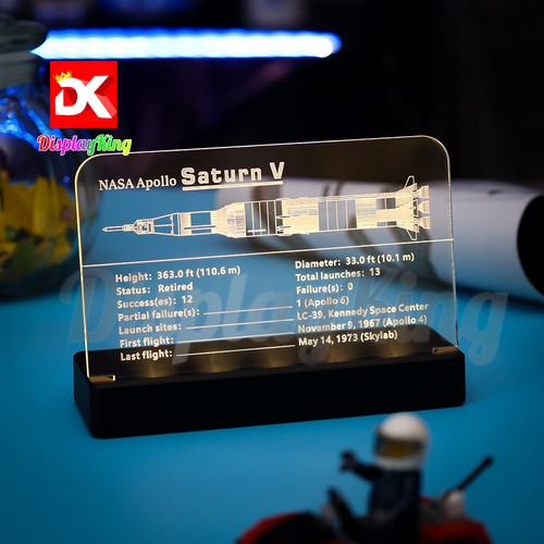 DK-LED display plaque for Lego NASA Apollo Saturn V 21309 or 92176 (NEW) - Bild 2 von 10