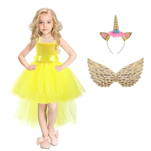 Girl Princess Dress Birthday Party Cosplay Jumpsuit Mesh Tutu Lace Sling Costume - Picture 30 of 40