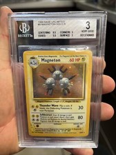 MAGNETON HOLO BGS 3 WOTC 1999 POKEMON BASE SET 9/102 Vintage Rare