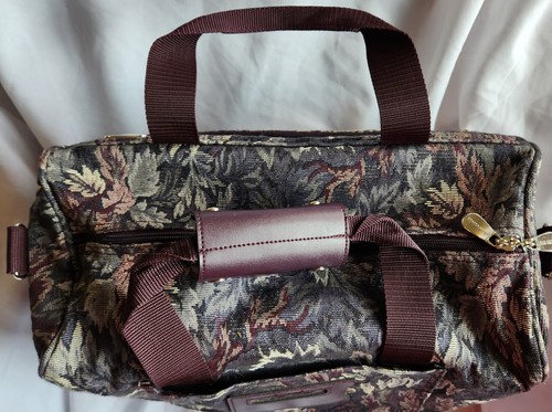 Vintage Floral Pierre Cardin Carry on Travel Bag Duffle Luggage Unique Design  - Picture 9 of 18