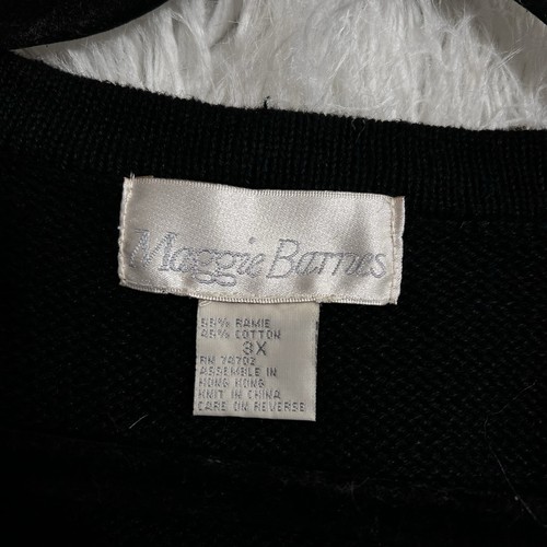 Maggie Barnes Vintage Sweater Vest Size 3X Black Sequins Sleeveless Button Front - Picture 8 of 10