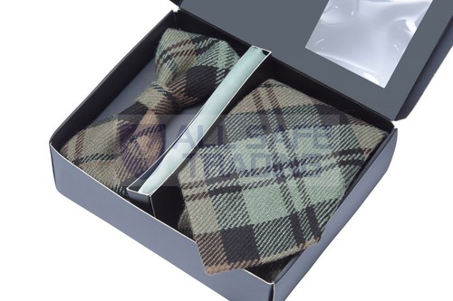 Premium Men’s Gift Tie Set Tartan Necktie Pocket Square Bowtie For Men - Picture 20 of 138