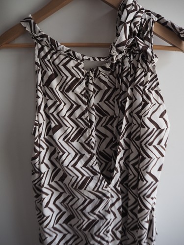 MARNI at H&M  Seidentop Sommer creme braun geometr. Muster Gr. 40 D WIE NEU - Bild 3 von 5