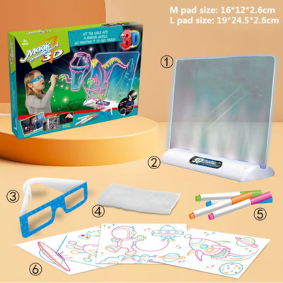 Magischer Zeichenteppich 3D Buntes LED Licht Weltraum Ozean Dinosaurier Malerei Co