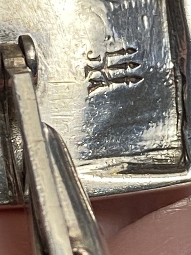 Retired James Avery Sterling Silver Tree Bark Textured Ichthus Fish Cufflinks - Bild 5 von 7