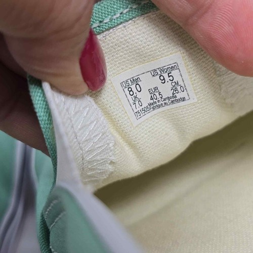 Vans Green Canvas Slip On Sneakers Unisex Men 8 Women 9.5 - Bild 6 von 7