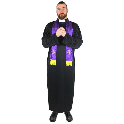 PRIEST OR NUN COSTUME ADULTS RELIGIOUS HALLOWEEN NOVELTY FANCY DRESS LADIES MENS - Picture 7 of 8