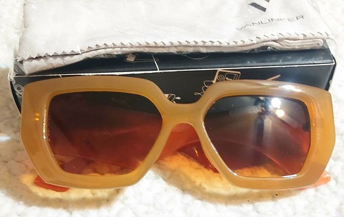 Vanlinker Oversized Chunky Fashion Sunglasses Women's Square Shades Brown New - Picture 16 of 17