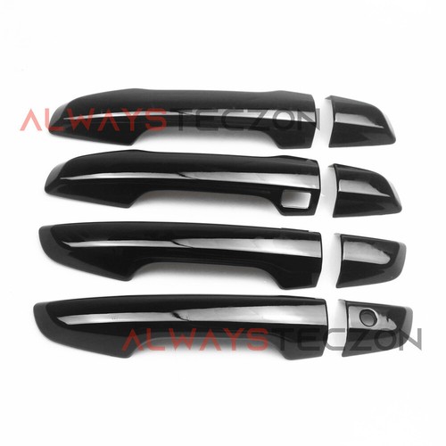 Gloss Black Door Handle Cover Trim w Smart Keyholes For Honda CR-V CRV 2017-2021 - Picture 1 of 5