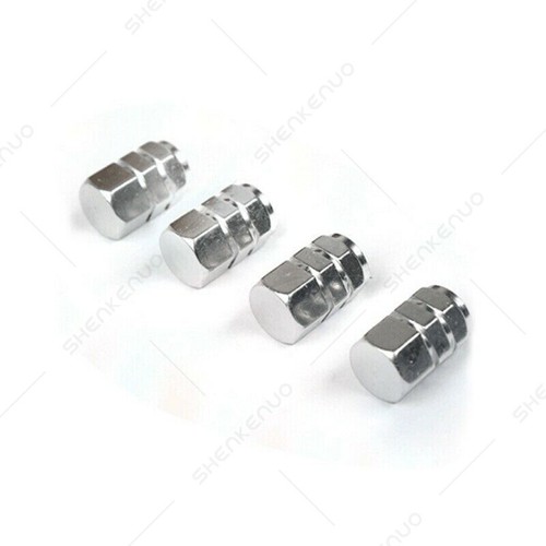 4 For Ford Tire Valve Stem Caps For Car, Truck Universal Fitting Metallic Silver - Picture 12 of 14