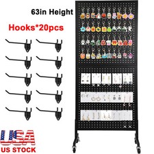 2'x 5' Standing Pegboard Display with T-Base, Pegboard Display Stand with Wheels