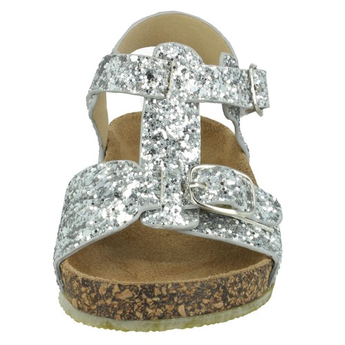 Sandalias planas brillantes informales para niñas H0R358 - Imagen 9 de 19