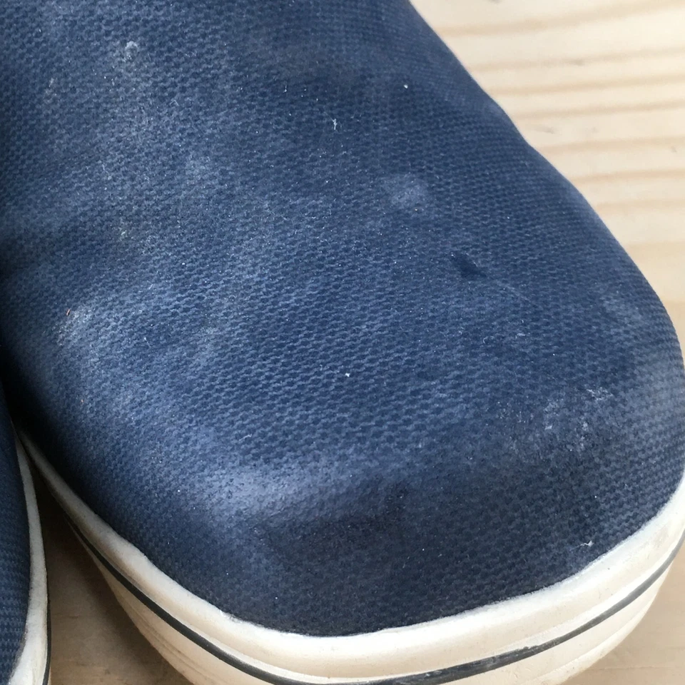 Croft And Barrow 鞋女式 9 M Olga 休闲一脚蹬木底蓝色人造皮革 — 第 4/4 张图片