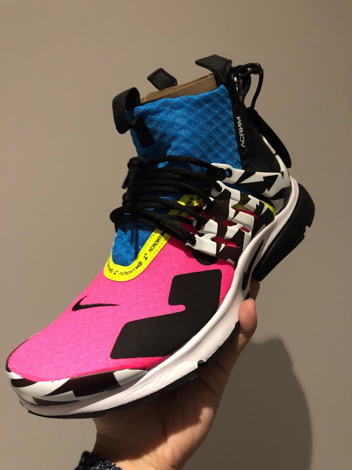 Nike Presto Acrónimo Mid UK7 EU41 Rosa Negro Azul AH7832-600 Pequeño Defecto eBay