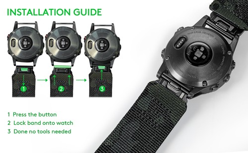 Compatible With Garmin Camouflage Watch Band Super Rugged Nylon Sports Strap - Picture 5 of 45