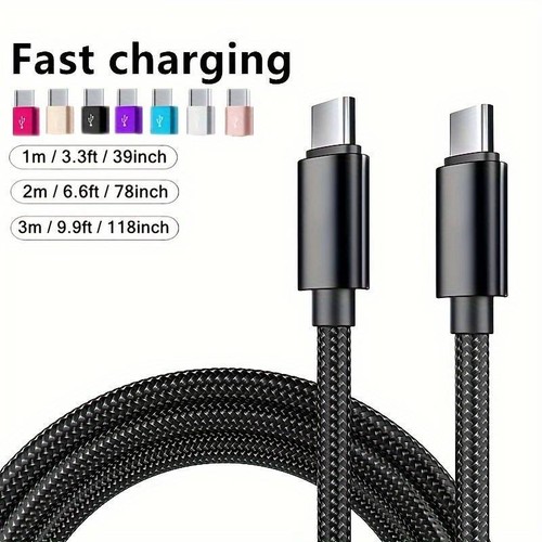 1m 2m 3m Ladekabel USB-C 3A 60W Daten für Samsung Huawei Xiaomi iPhone 15 16 NEU