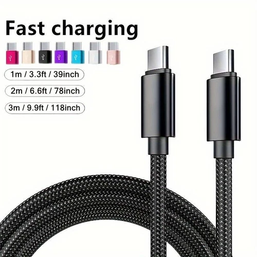 1m 2m 3m Ladekabel USB-C 3A 60W Daten für Samsung Huawei Xiaomi iPhone 15 16 NEU