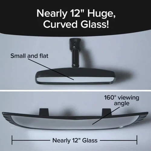 New Angel View Improved Wide-Angle Rearview Mirror AS-SEEN-ON-TV, Fits Most Cars - Foto 6 di 24
