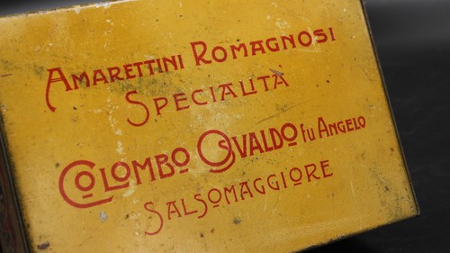 Antike Blechdose Werbung Konfekt Amarettini Romagnosi - Salsomaggiore - Bild 13 von 14