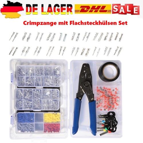Crimpzange mit Entriegelungswerkzeug Auspinwerkzeug set & Flachsteckhülsen Set - Bild 11 von 13