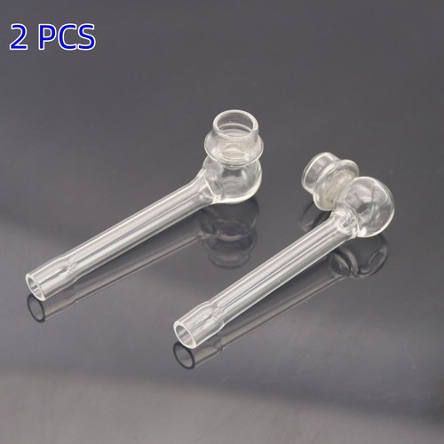 2 PCS 100mm Glass Cigarette Pipe Reusable Hitter Herb Smoking Tube Pipes Filter - Bild 1 von 6