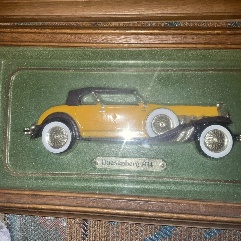 Vtg Intercraft Ind 12x6 Walnut Wood Frame Classic Car Duesenberg Rolls Royce Set - Изображение 2 из 4