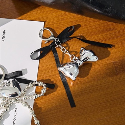 Cute Ribbon Bow Heart Phone Chain Girly Keychain Pendant Bag Hang Ornaments Gift - Picture 6 of 10