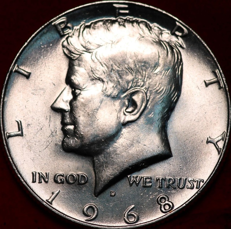 Uncirculated 1968-D Denver Mint 40% Silver Kennedy Half Dollar