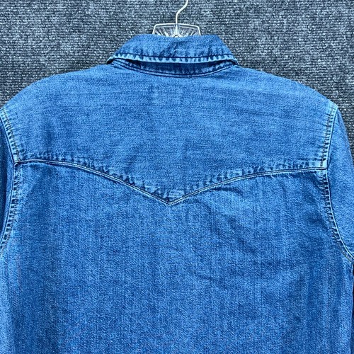 Levi’s Men’s Western Denim Blue Pearl Snap Long Sleeve Shirt Cowboy Size M - Picture 7 of 13