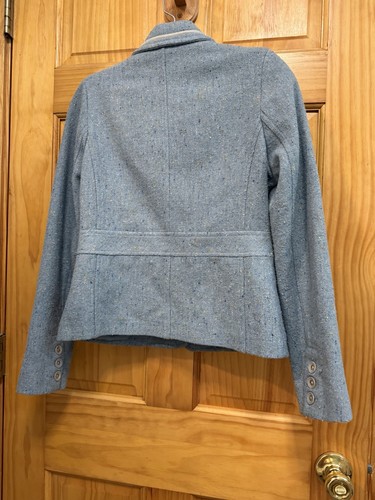 Vintage Vecchia giacca tweed blu cielo donna bella marina taglia S - Foto 6 di 10