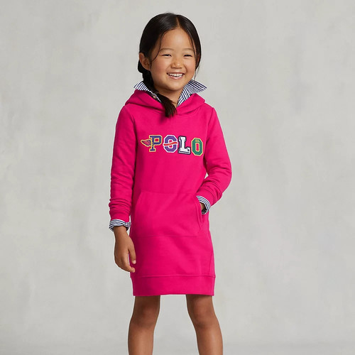 Polo Ralph Lauren Hoodie Sweatshirt Dress Girls XL 16 Pink Long Sleeve - Picture 2 of 8