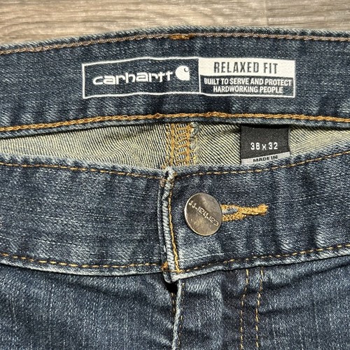 Carhartt Jeans 38 x 32 Relaxed Fit Pants Rugged Flex Medium Wash BD4960 Workwear - Picture 4 of 11